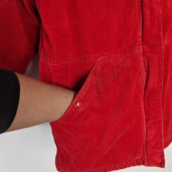 Vintage red corduroy jacket with Sherpa lining size 11 - Picture 11 of 16